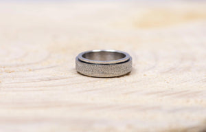 Stainless steel glitter spinner anxiety ring