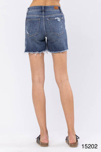 CURVY Judy Blue bleach splash shorts