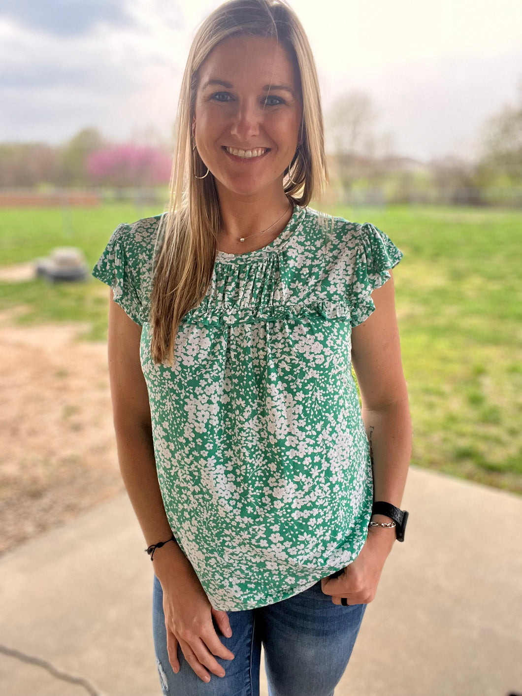 PLUS Jade floral top