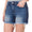 Zenana Midrise raw frayed hem denim shorts