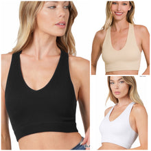 Load image into Gallery viewer, Ribbed cropped racerback bra top