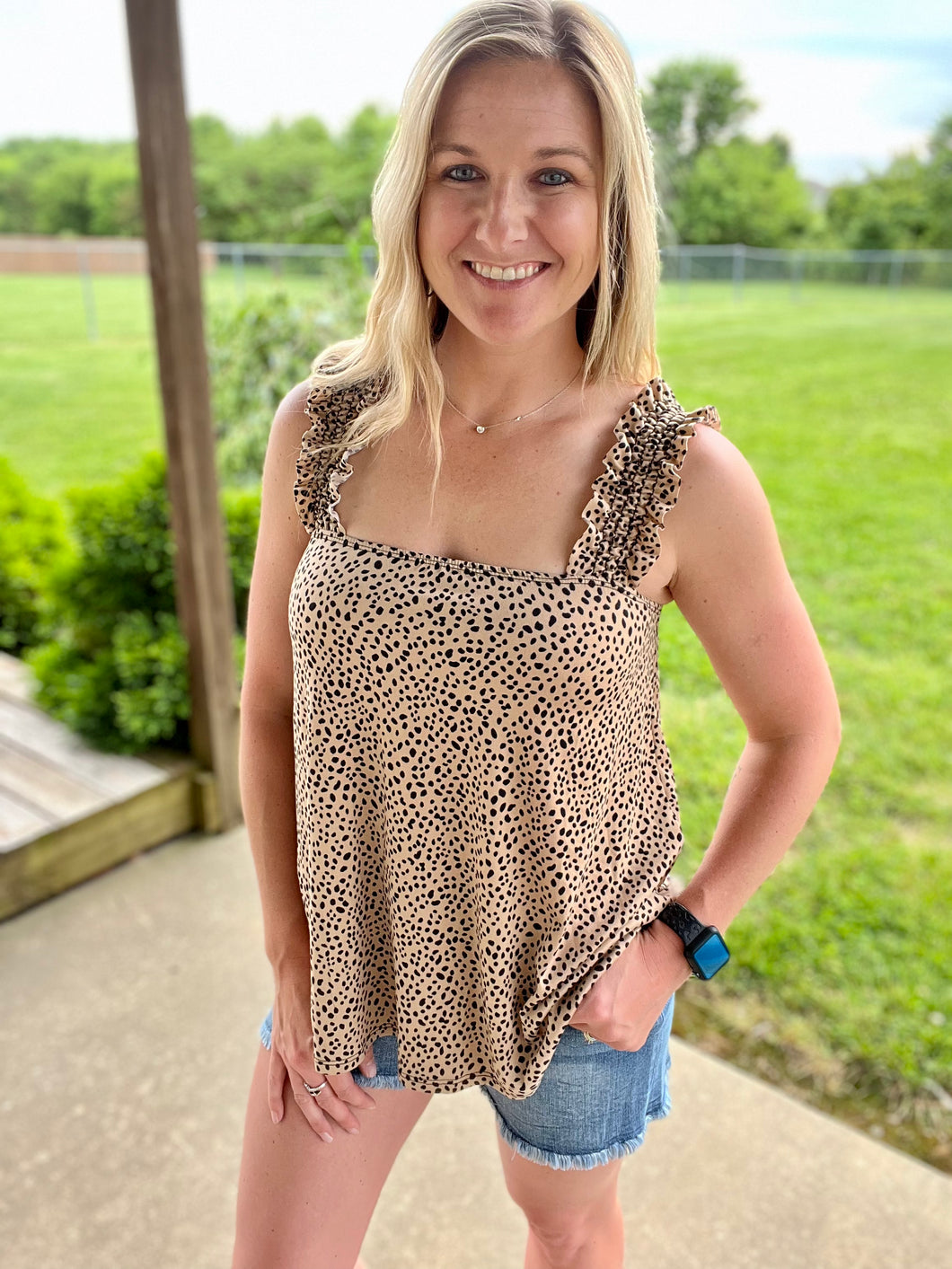 Leopard smocked tank