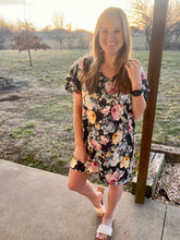 Load image into Gallery viewer, Navy floral dress