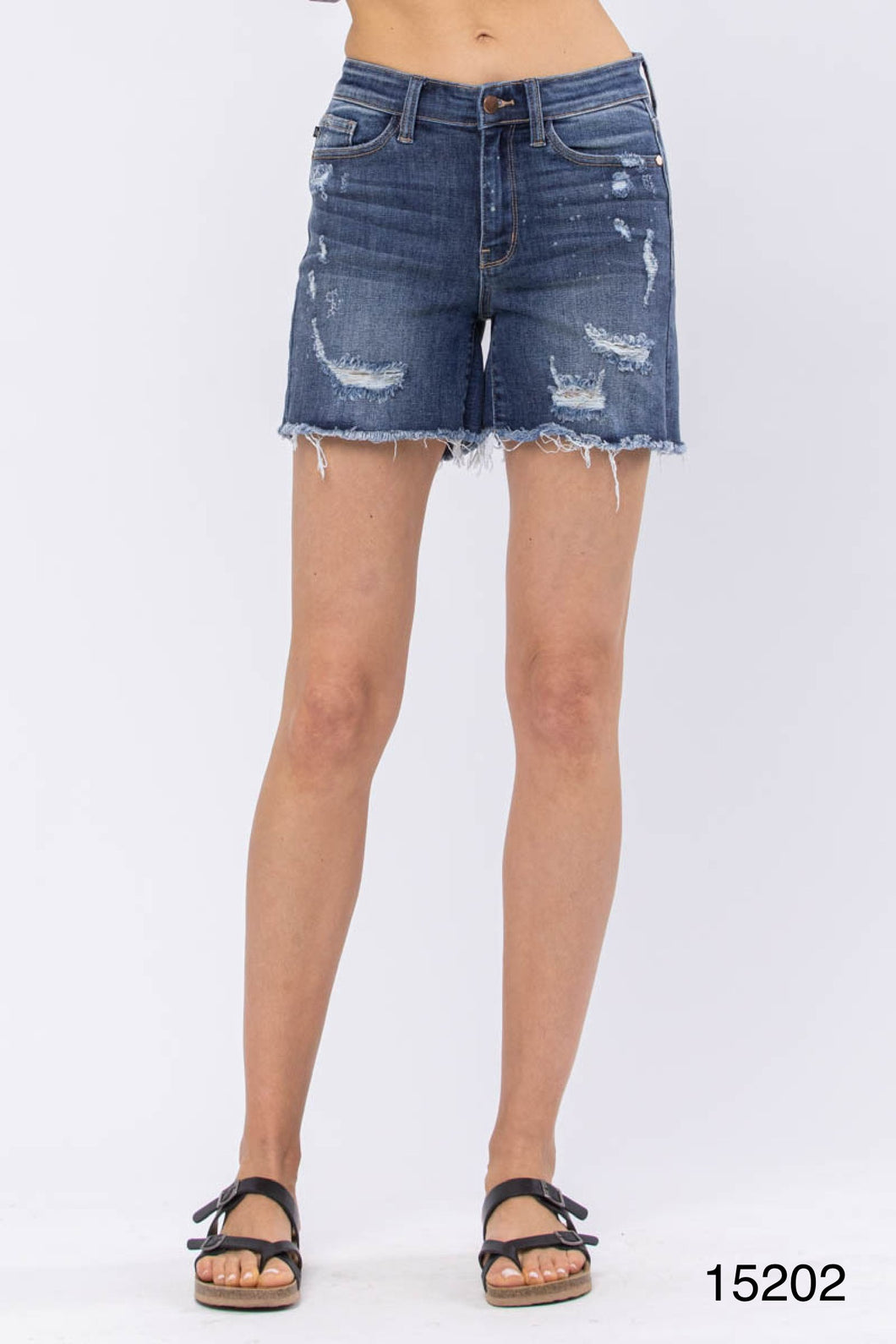 CURVY Judy Blue bleach splash shorts