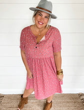 Load image into Gallery viewer, Tatum floral henley dress